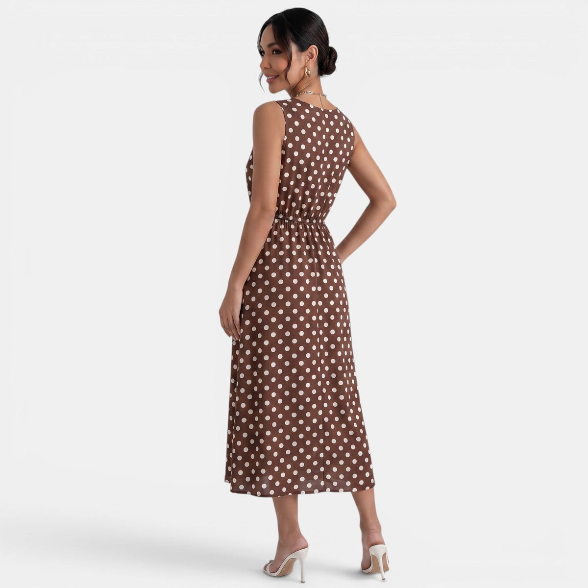 Vestido Midi Lunares Verano Mujer