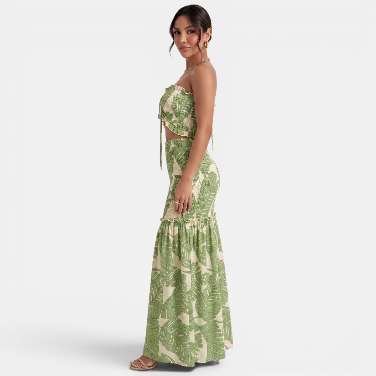 Vestido Largo Halter Floral