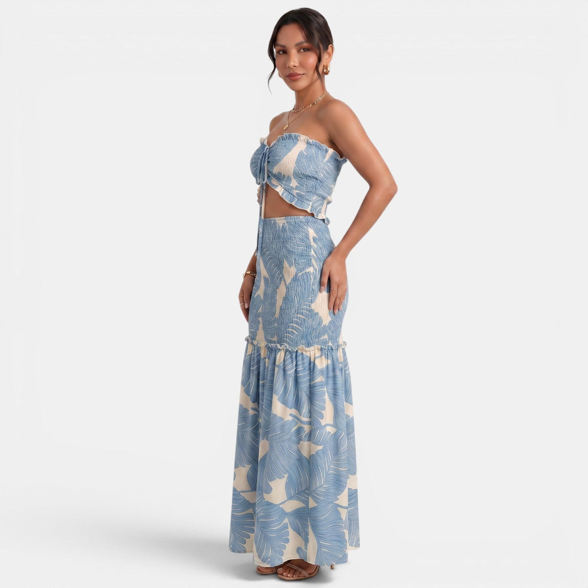 Vestido Largo Halter Floral