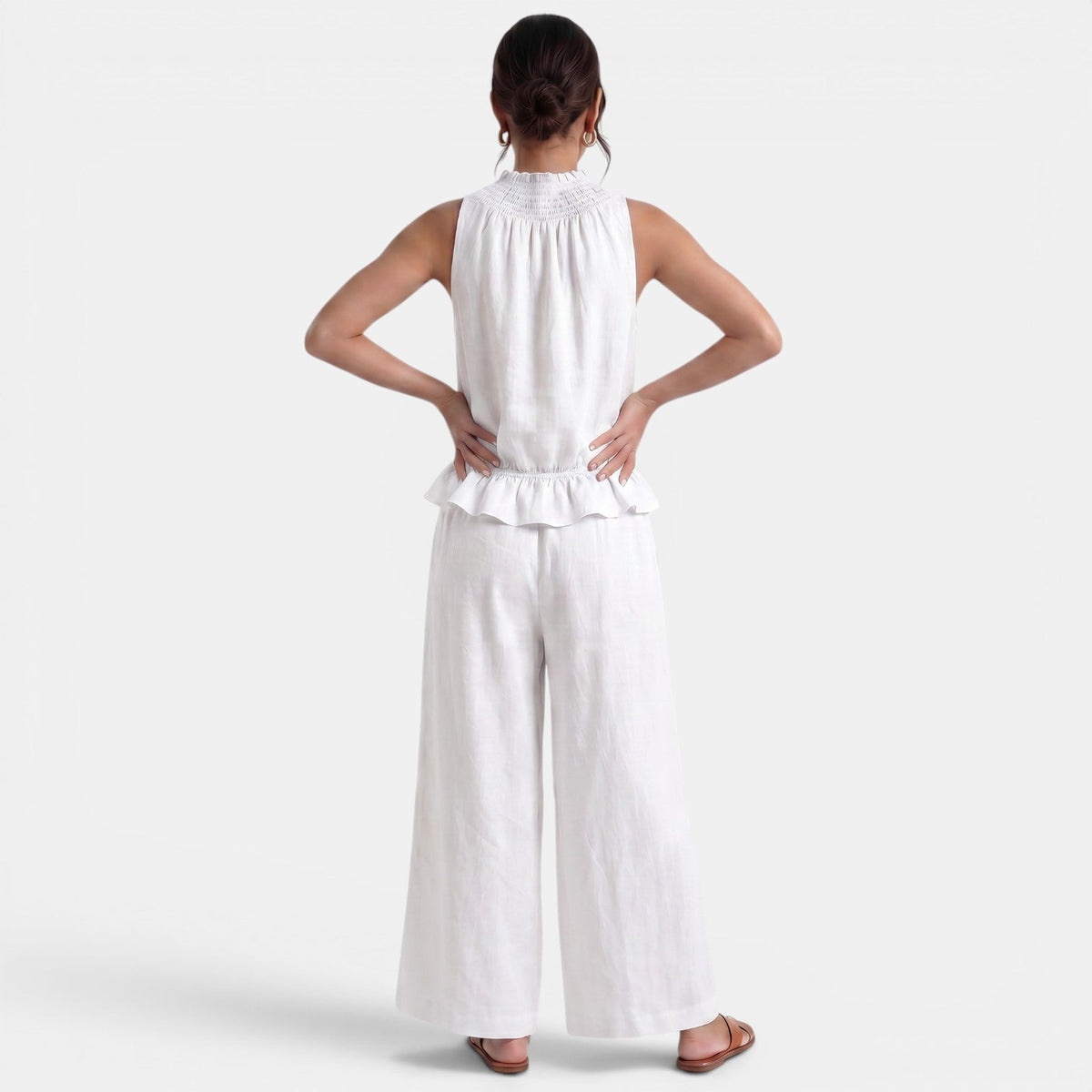 Conjunto Lino Mujer Verano Sin Mangas