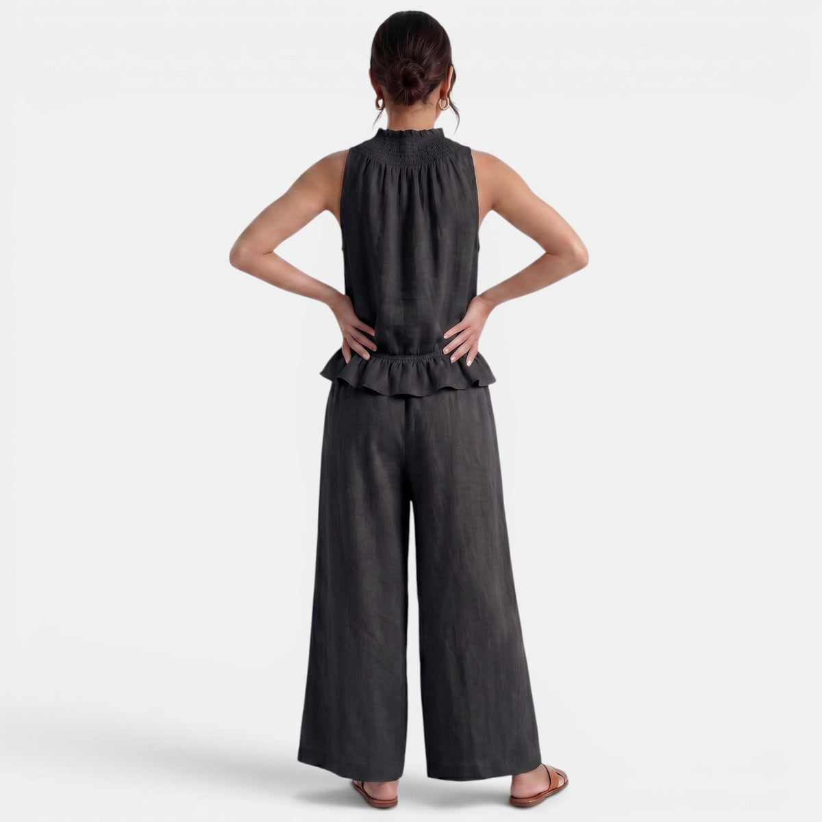 Conjunto Lino Mujer Verano Sin Mangas
