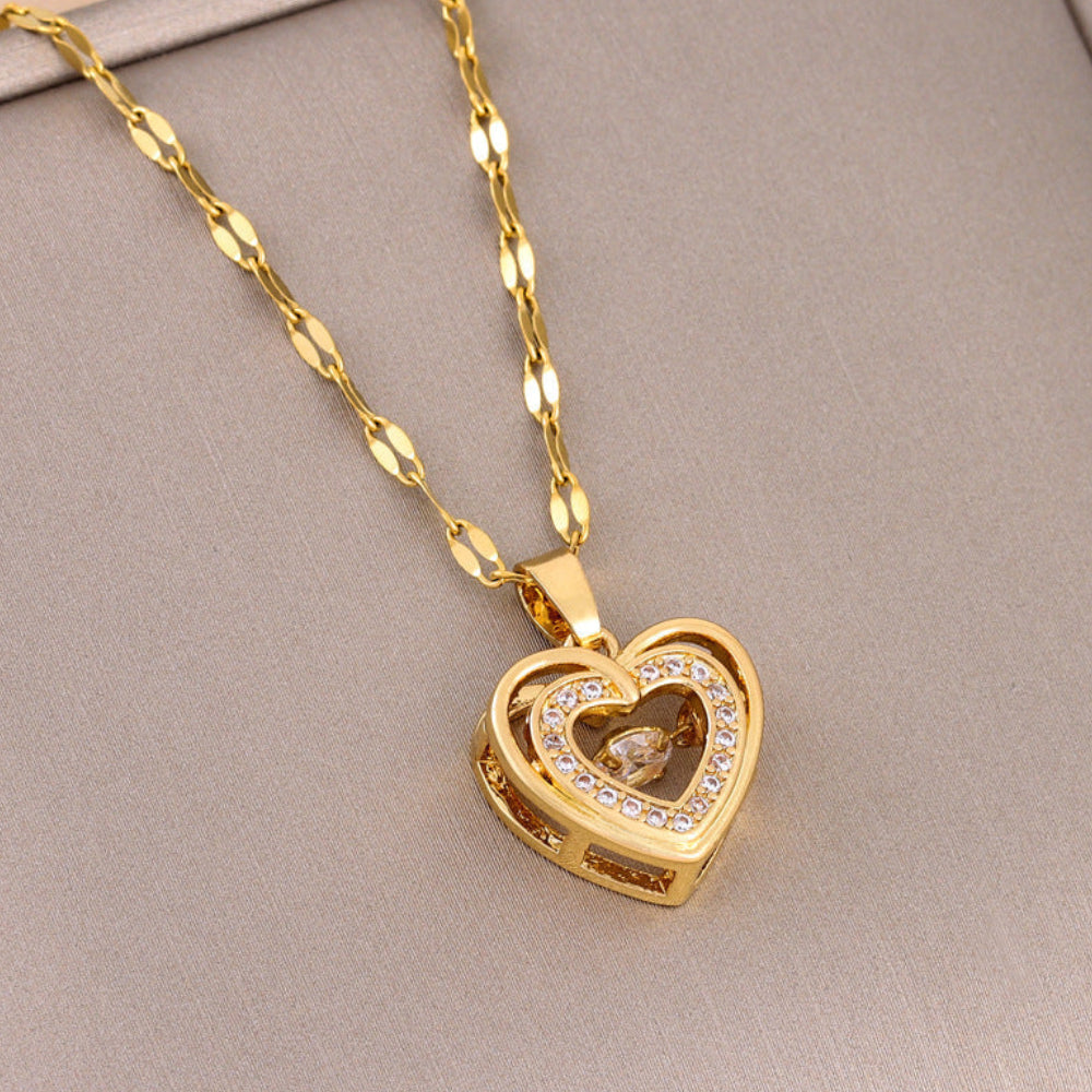 Double-Layer Heart Necklace