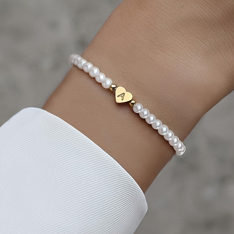 Pulsera Chic con Inicial en Corazón (A-Z)