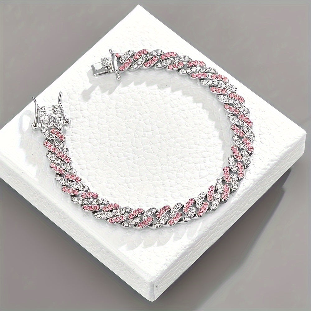 Pulsera Cubana Ártico Rosa Suave