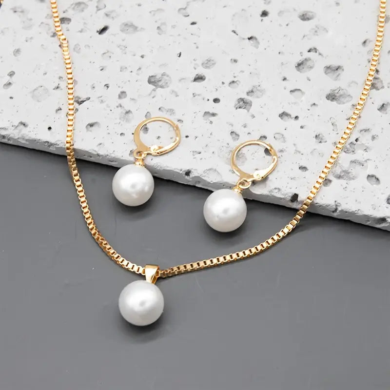 Set de Joyería Elegante con Perlas