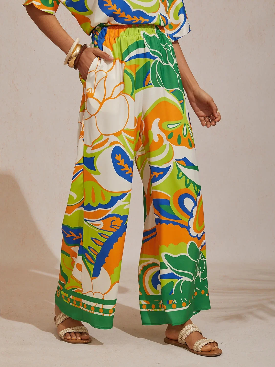 Malva | Pantalón Palazzo de Satén