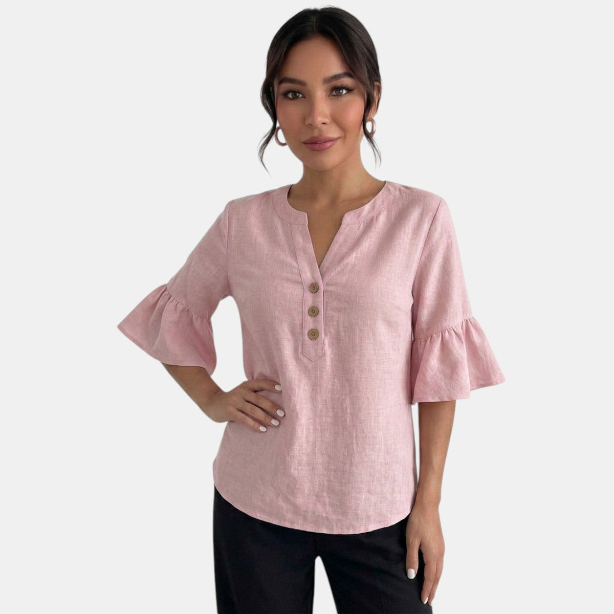Blusa Lino Mujer Verano Oversize
