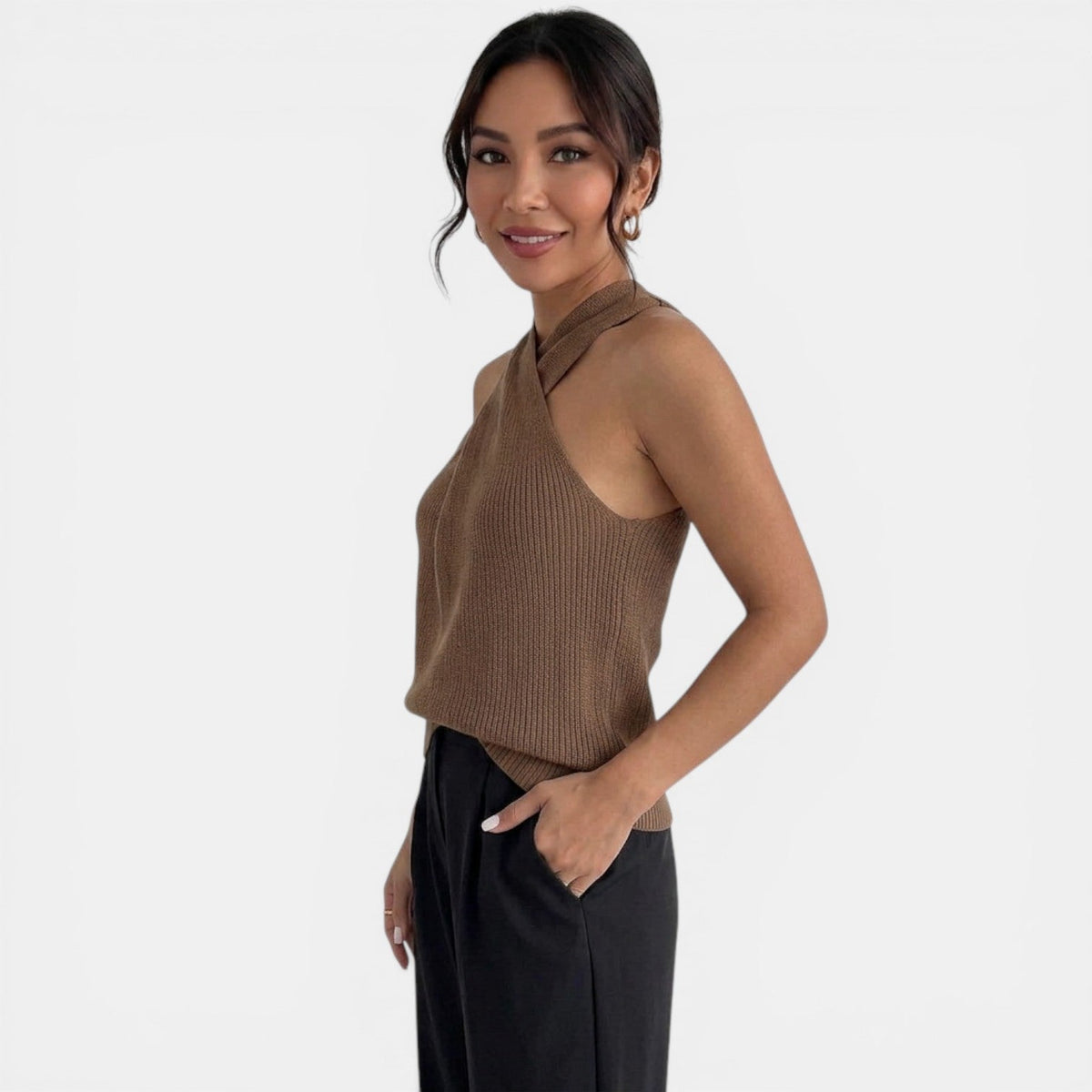 Top Halter Punto Mujer