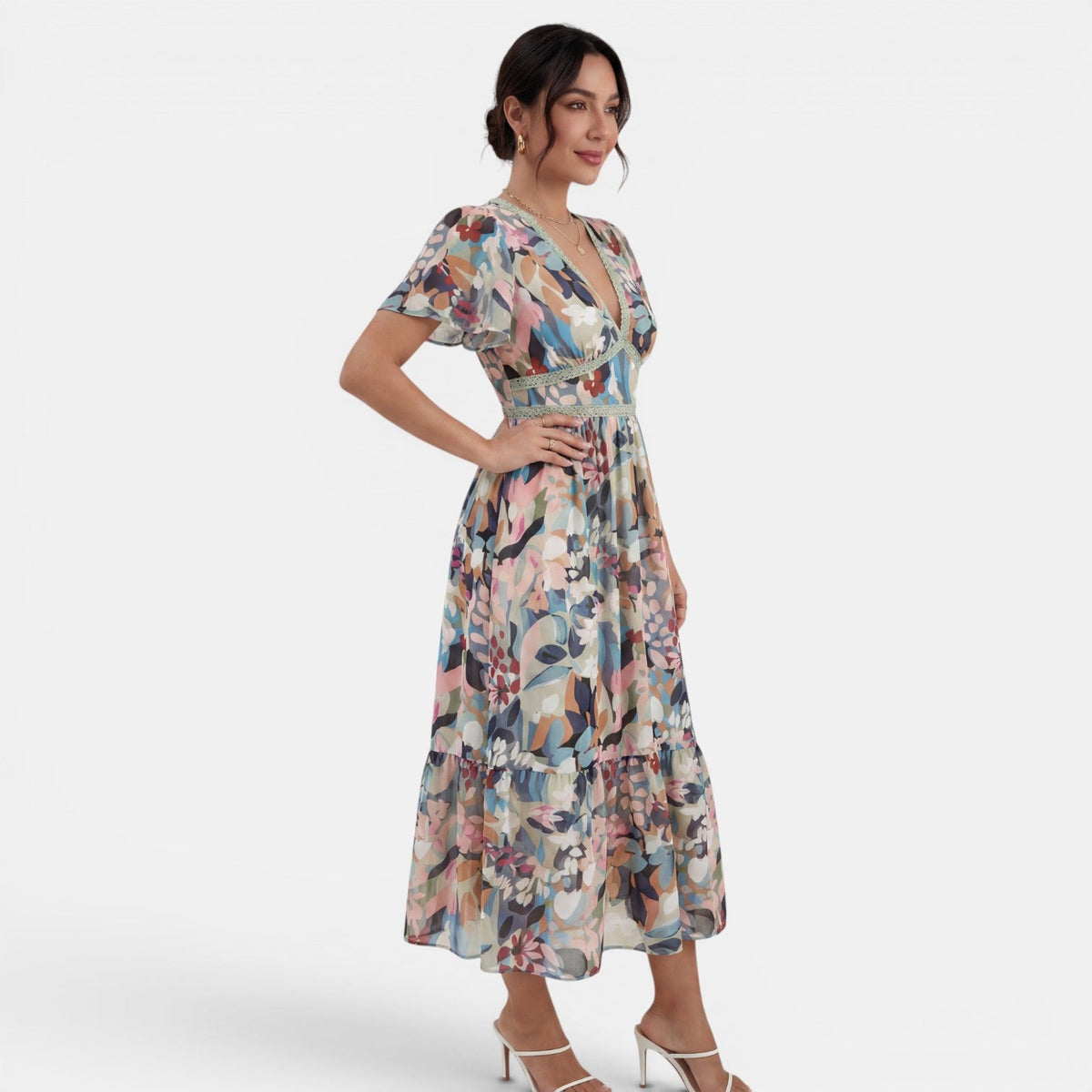 Vestido Midi Floral Mujer Verano