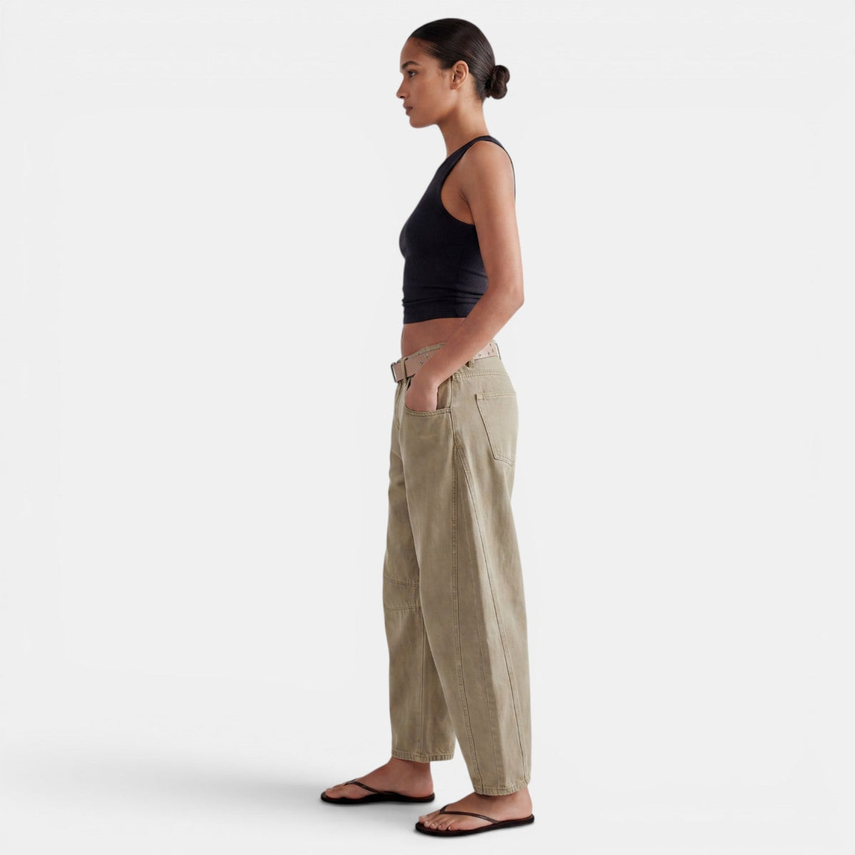 Jeans Mujer Elasticos Tiro Medio Pierna Ancha