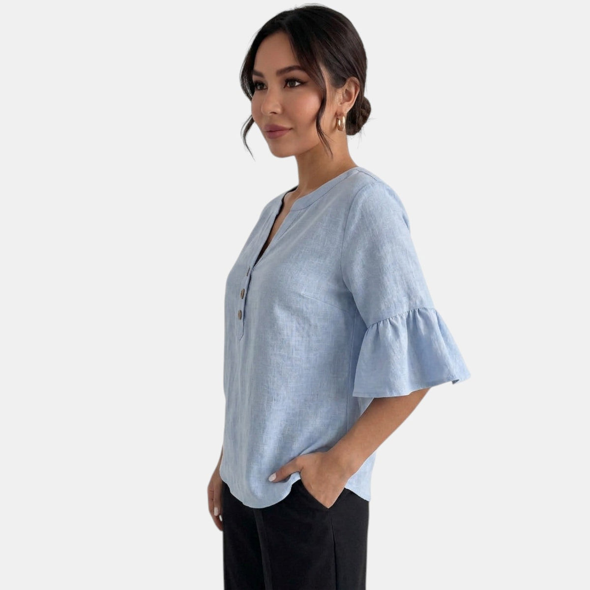 Blusa Lino Mujer Verano Oversize