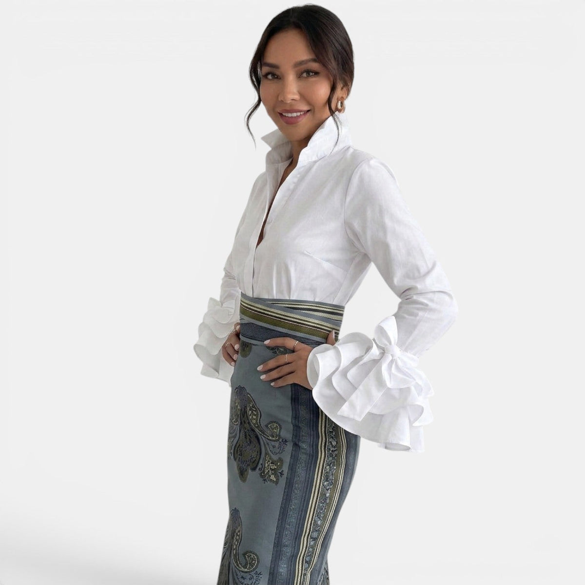 Camisa Mujer Volantes Elegante