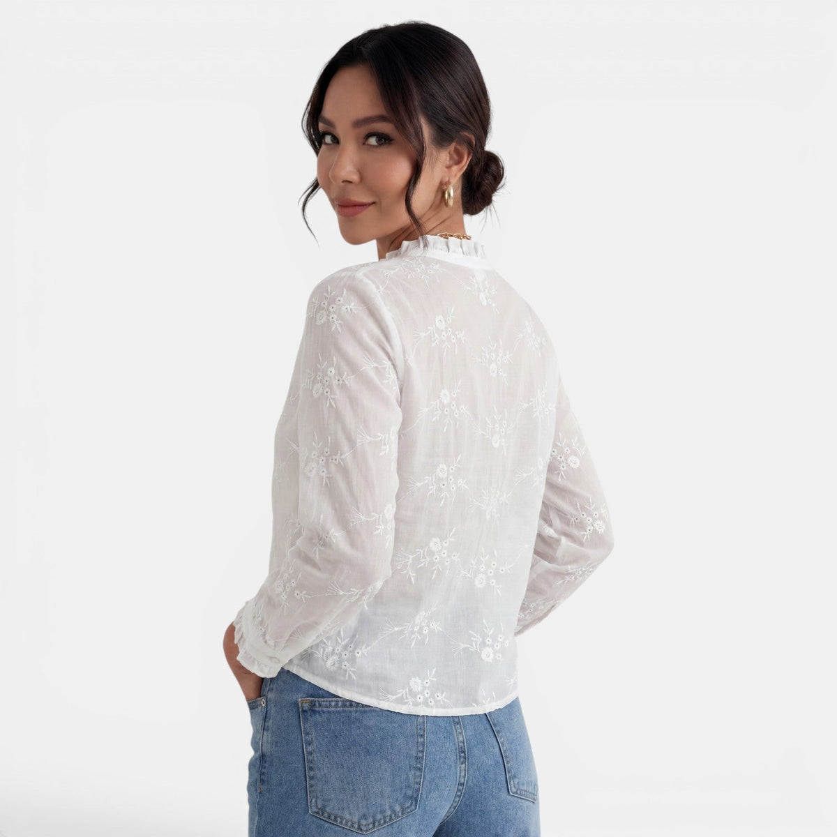 Blusa Mujer Color Sólido Elegante