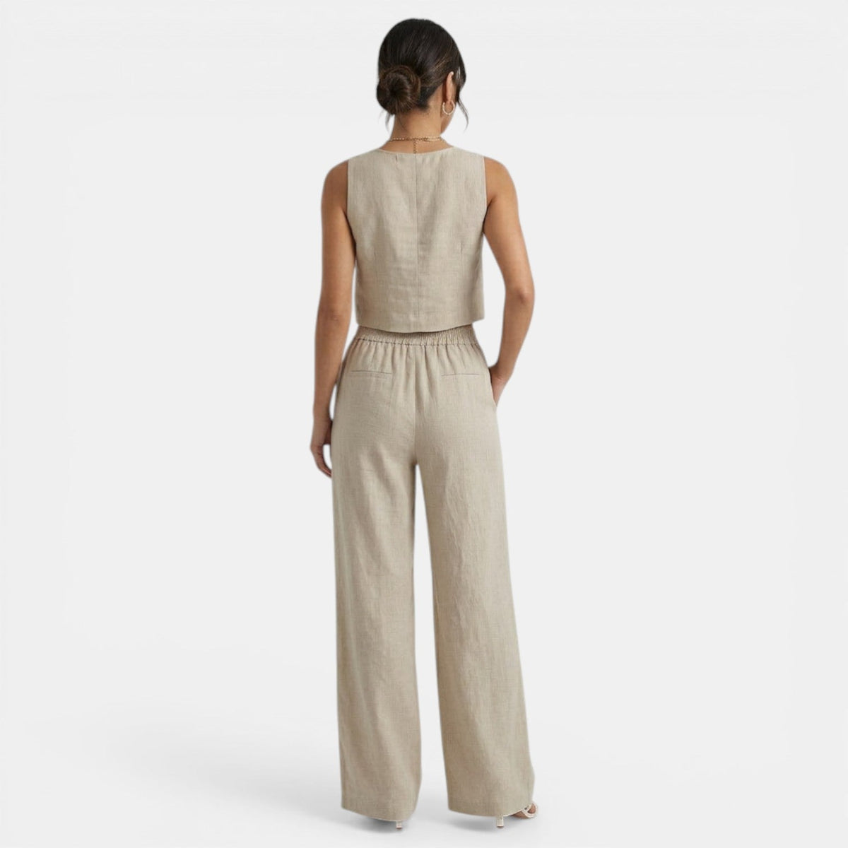 Conjunto Verano Mujer sin Mangas y Pantalón Holgado