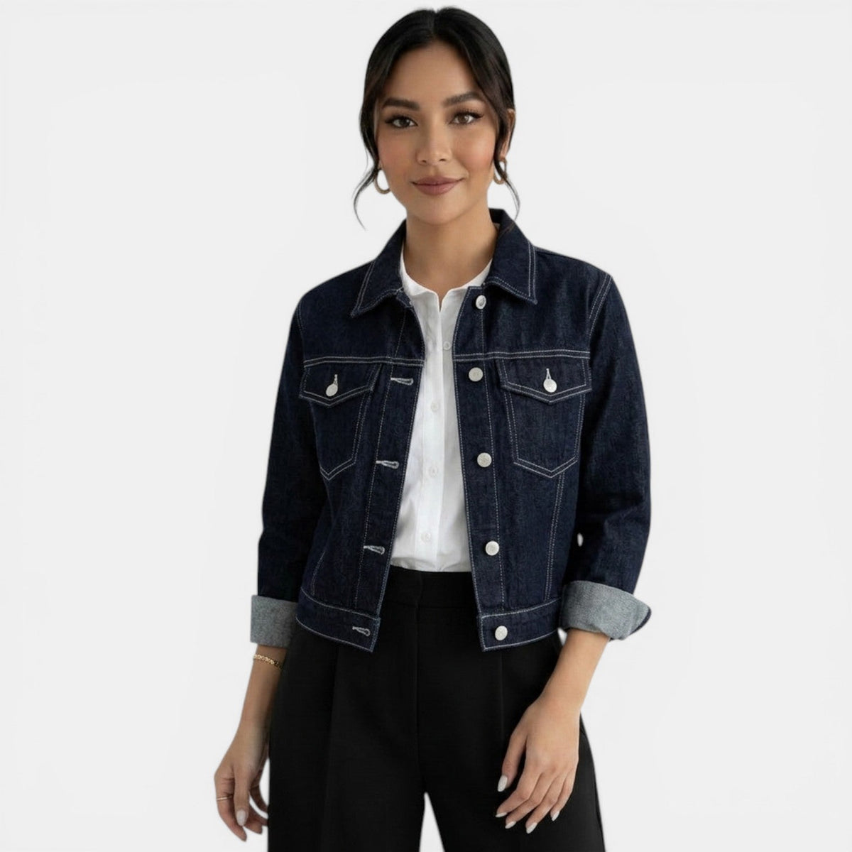 Chaqueta Vaquera Corta Denim Azul