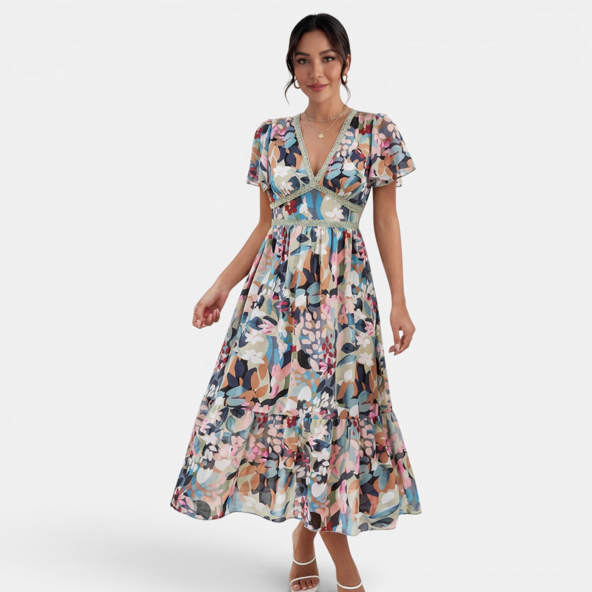 Vestido Midi Floral Mujer Verano