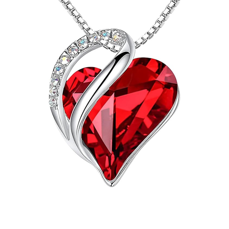 Collar Corazón Infinito Rubí