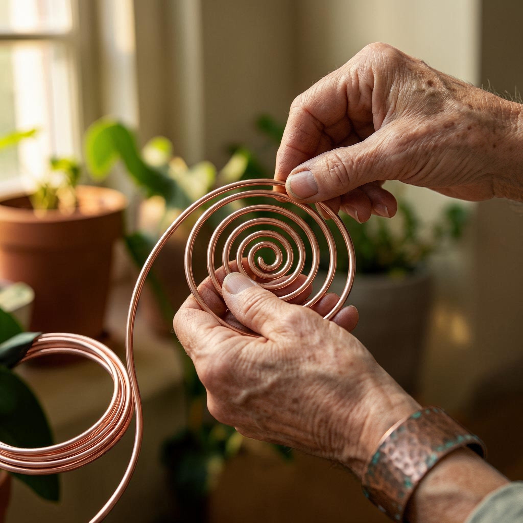 Pulsera Espiral Fluir de Cobre