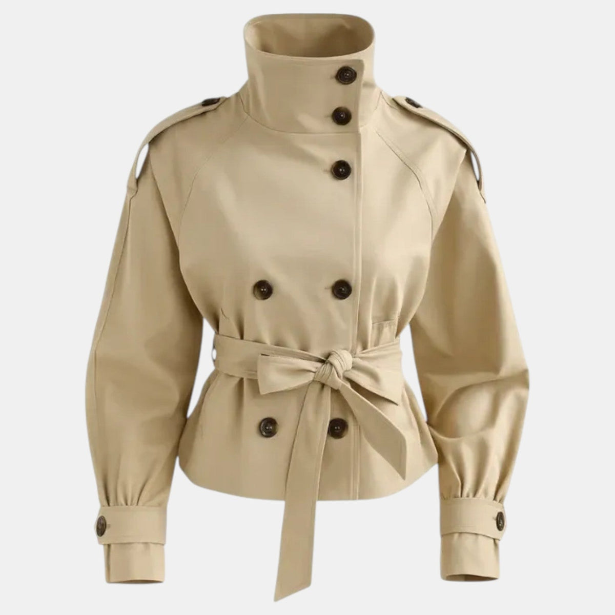 Gabardina Corta Mujer Premium – Trench Elegante con Cinturón Ajustable