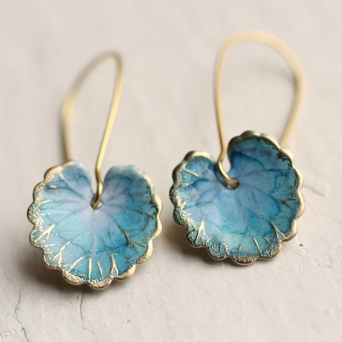 Pendientes Vintage Hoja Azul