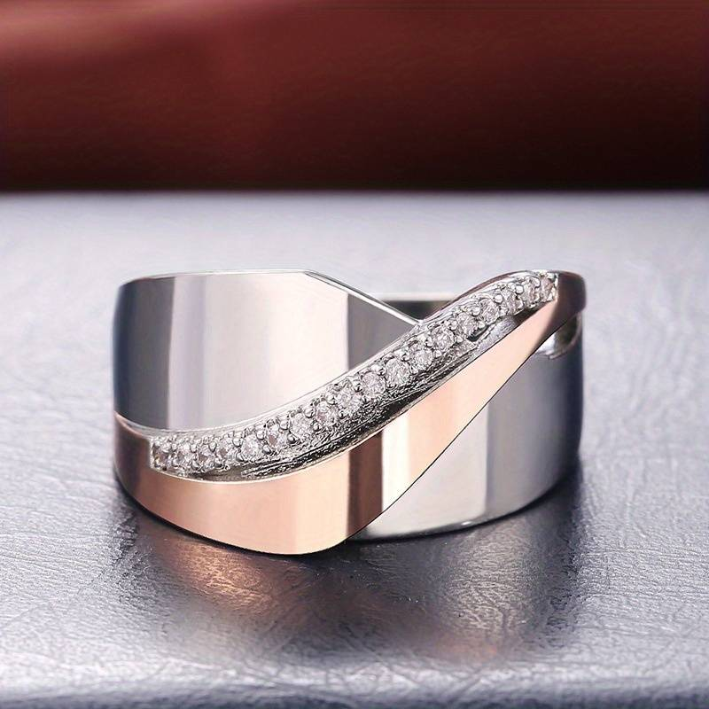 Anillo Elegante Oro Rosa Brillante