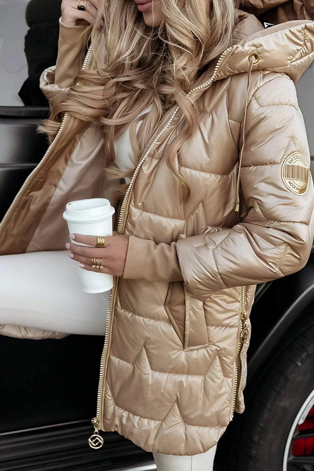 Celestia | Elegante cappotto invernale trapuntato con cappuccio