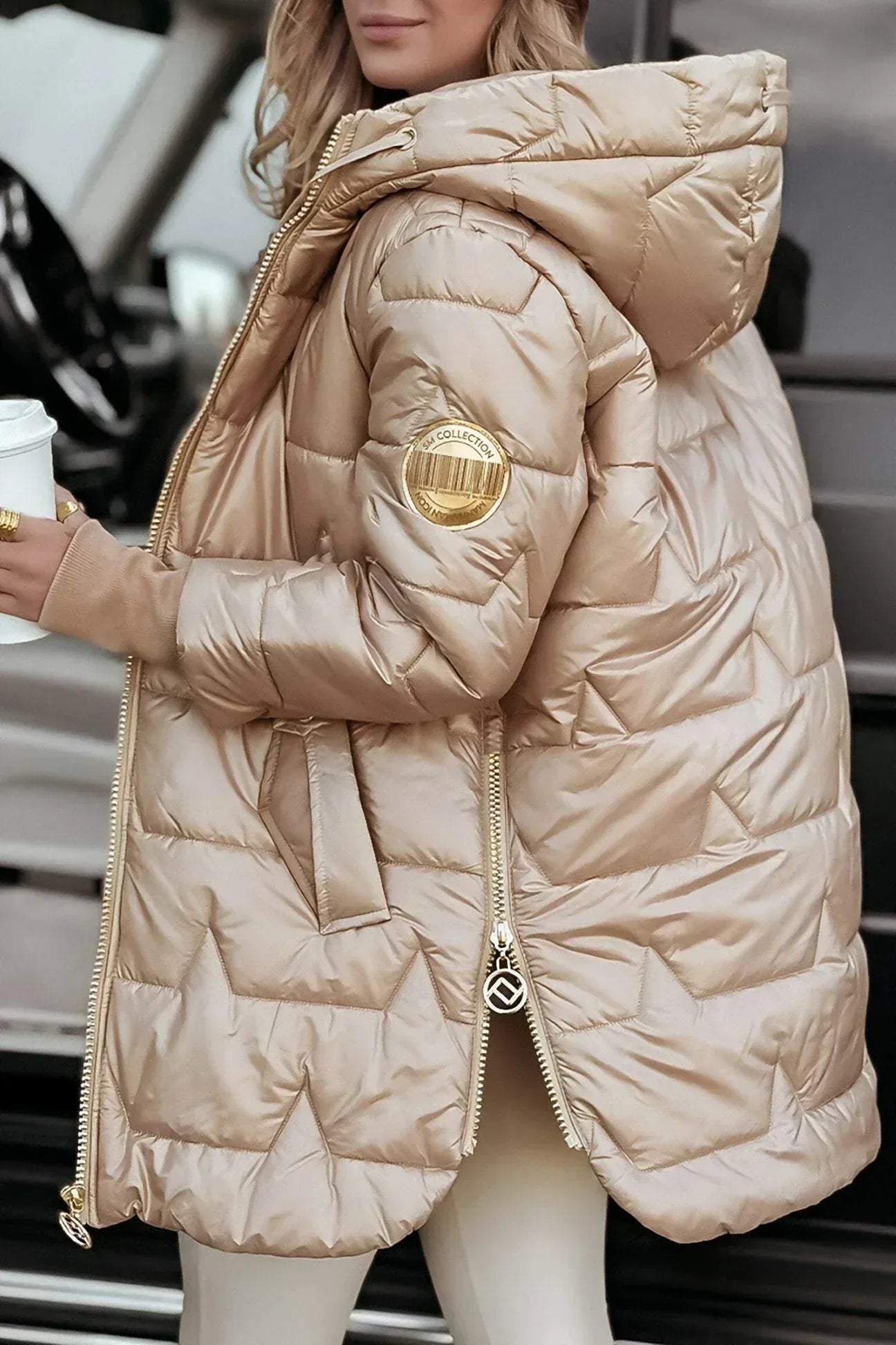 Celestia | Elegante cappotto invernale trapuntato con cappuccio