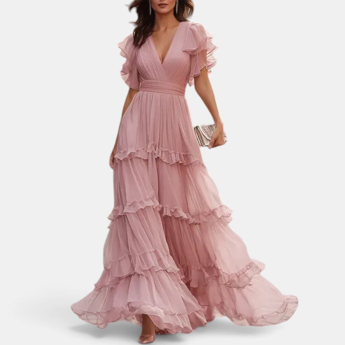 Vestido Invitada de Boda Largo Verano con Volantes