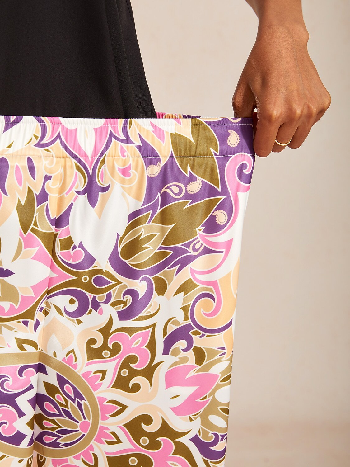 Malva | Pantalón Palazzo de Satén