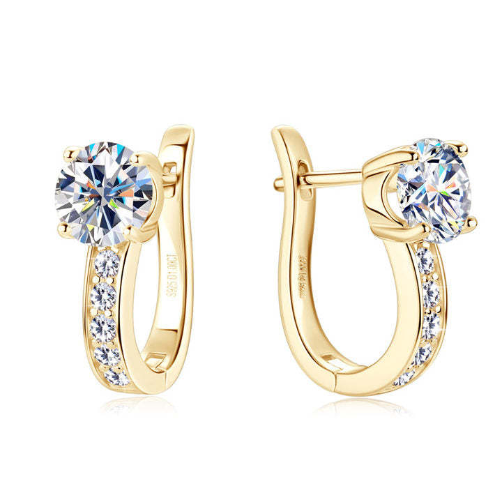 Pendientes Aro Pequeño con Canal Oro Blanco