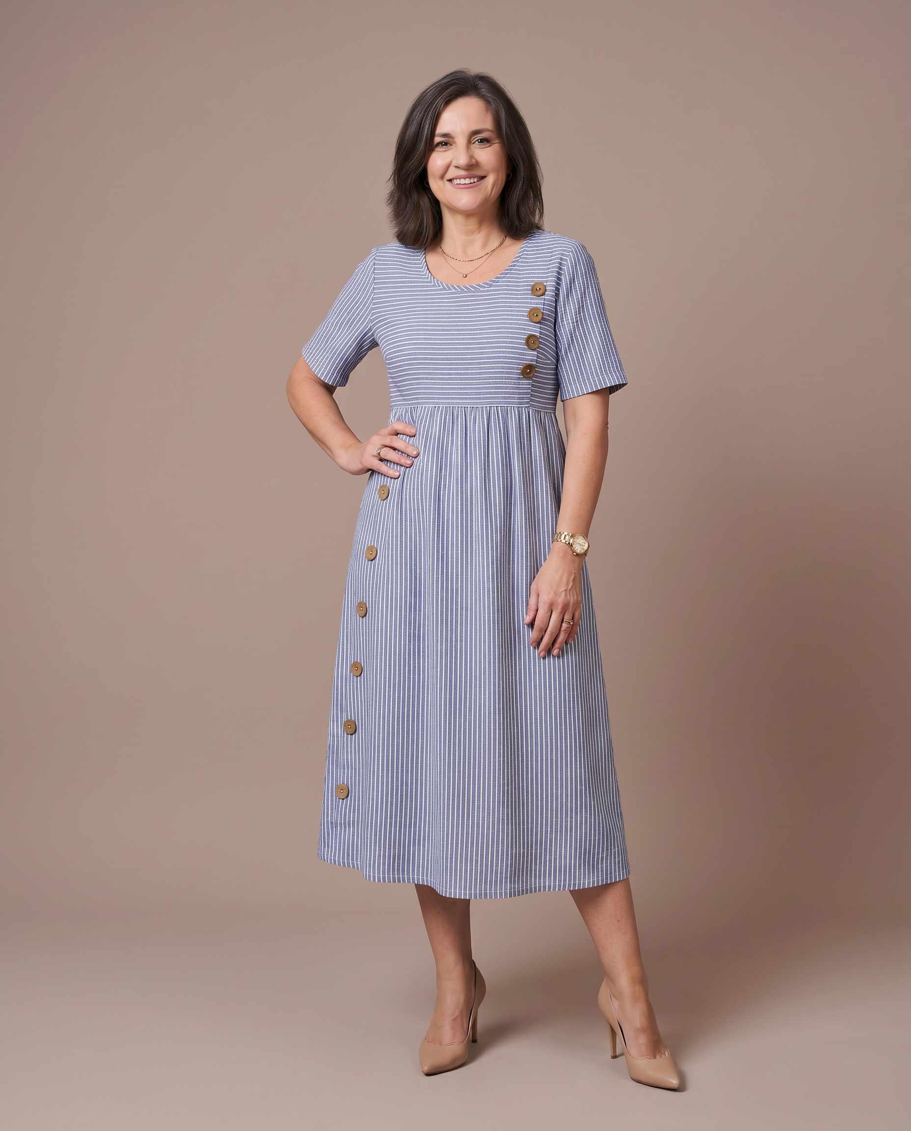 Dori | Vestido midi a rayas