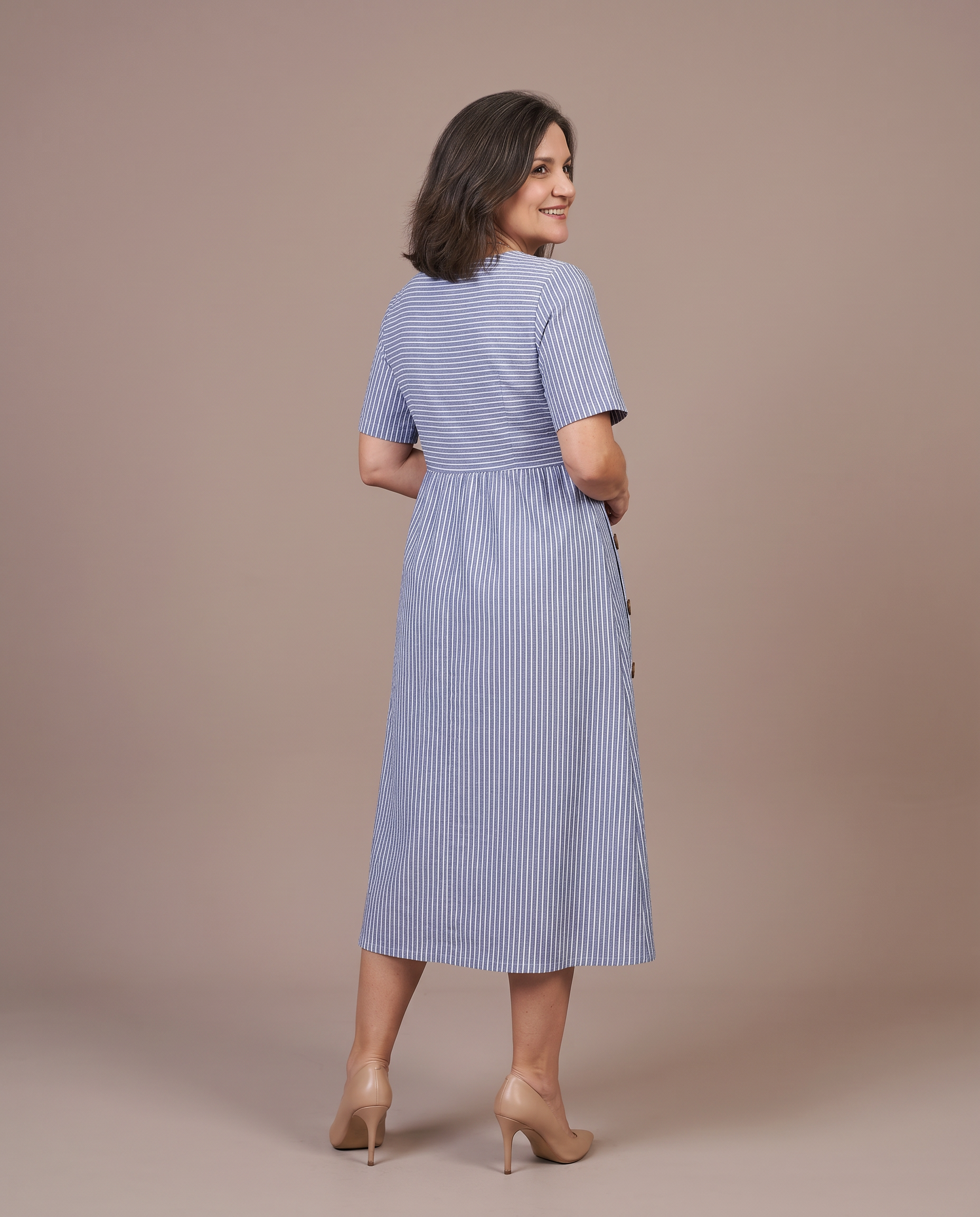 Dori | Vestido midi a rayas