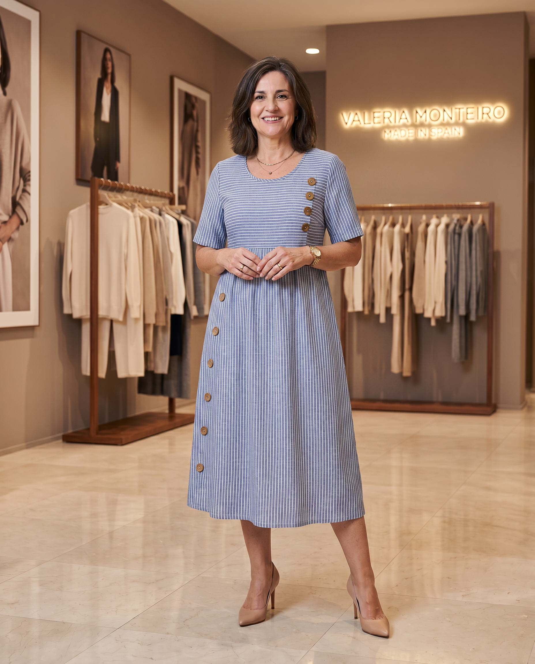 Dori | Vestido midi a rayas