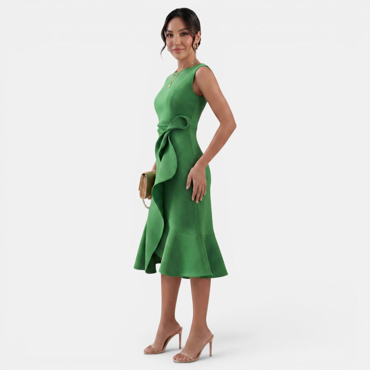 Vestido Midi Mujer Entallado Elegante