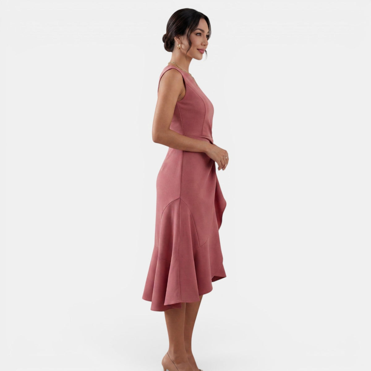 Vestido Midi Mujer Entallado Elegante