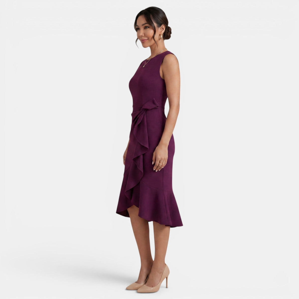 Vestido Midi Mujer Entallado Elegante