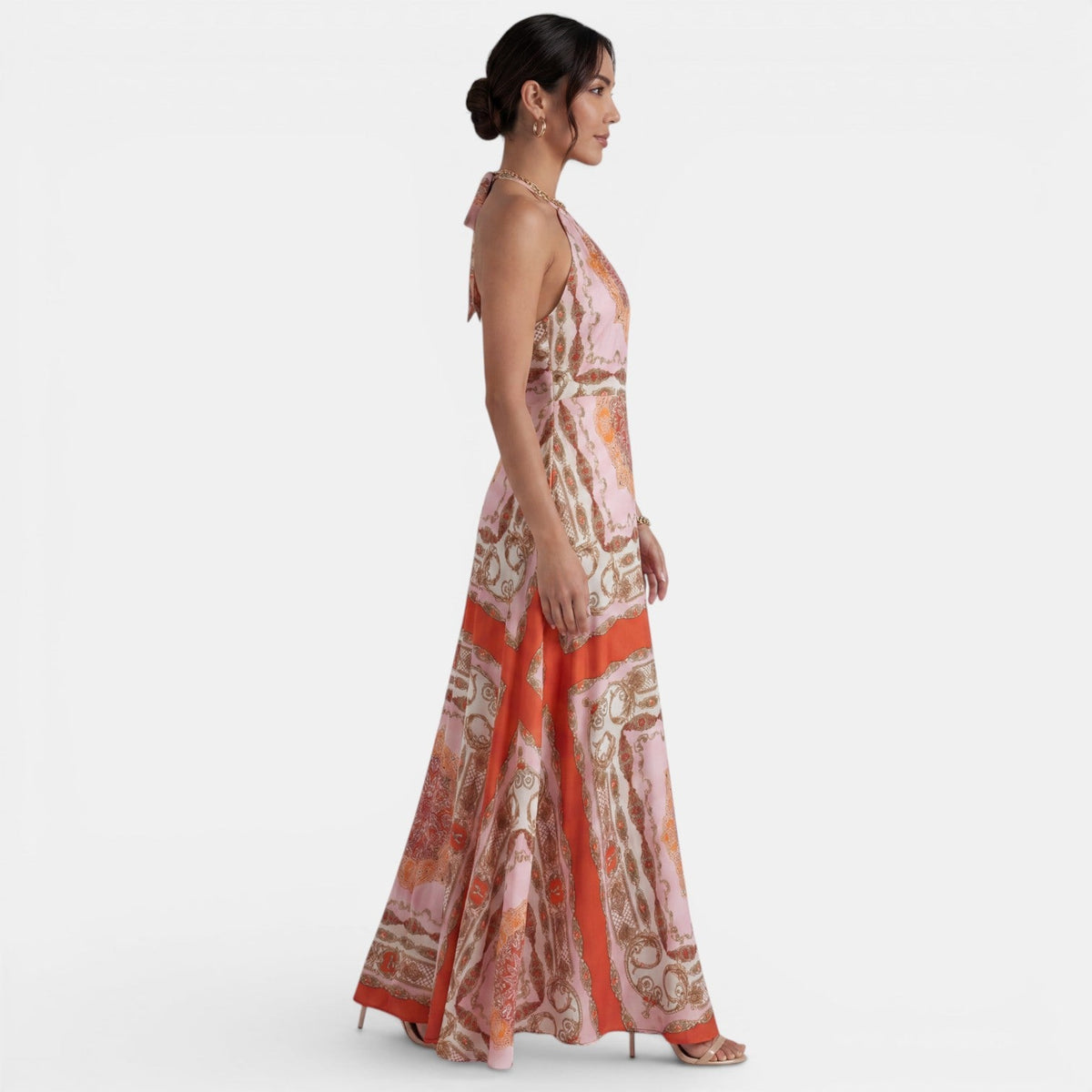 Vestido Largo Boho Rojo Halter