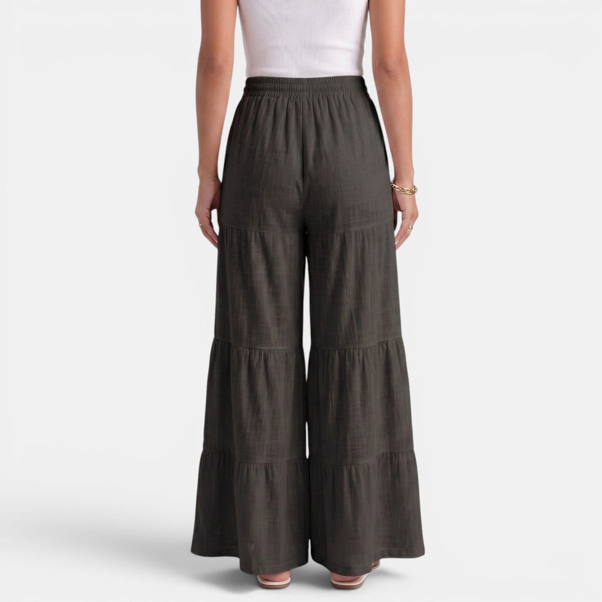 Pantalón Lino Mujer Cordón Ancho