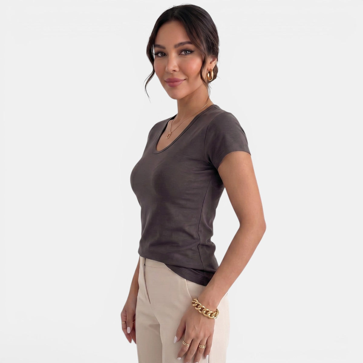 Camiseta Mujer Cuello U