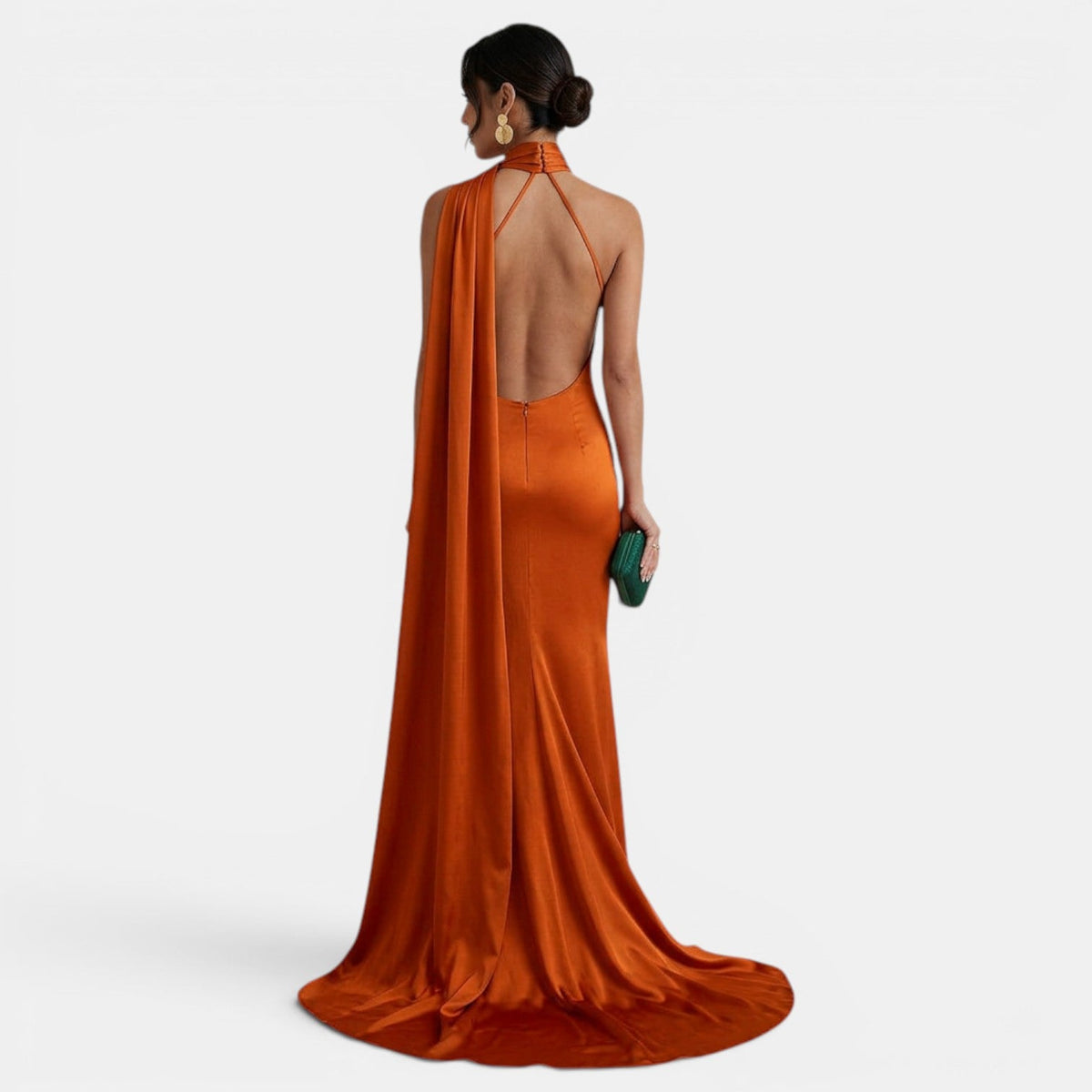 Vestido Largo Mujer Halter Elegante