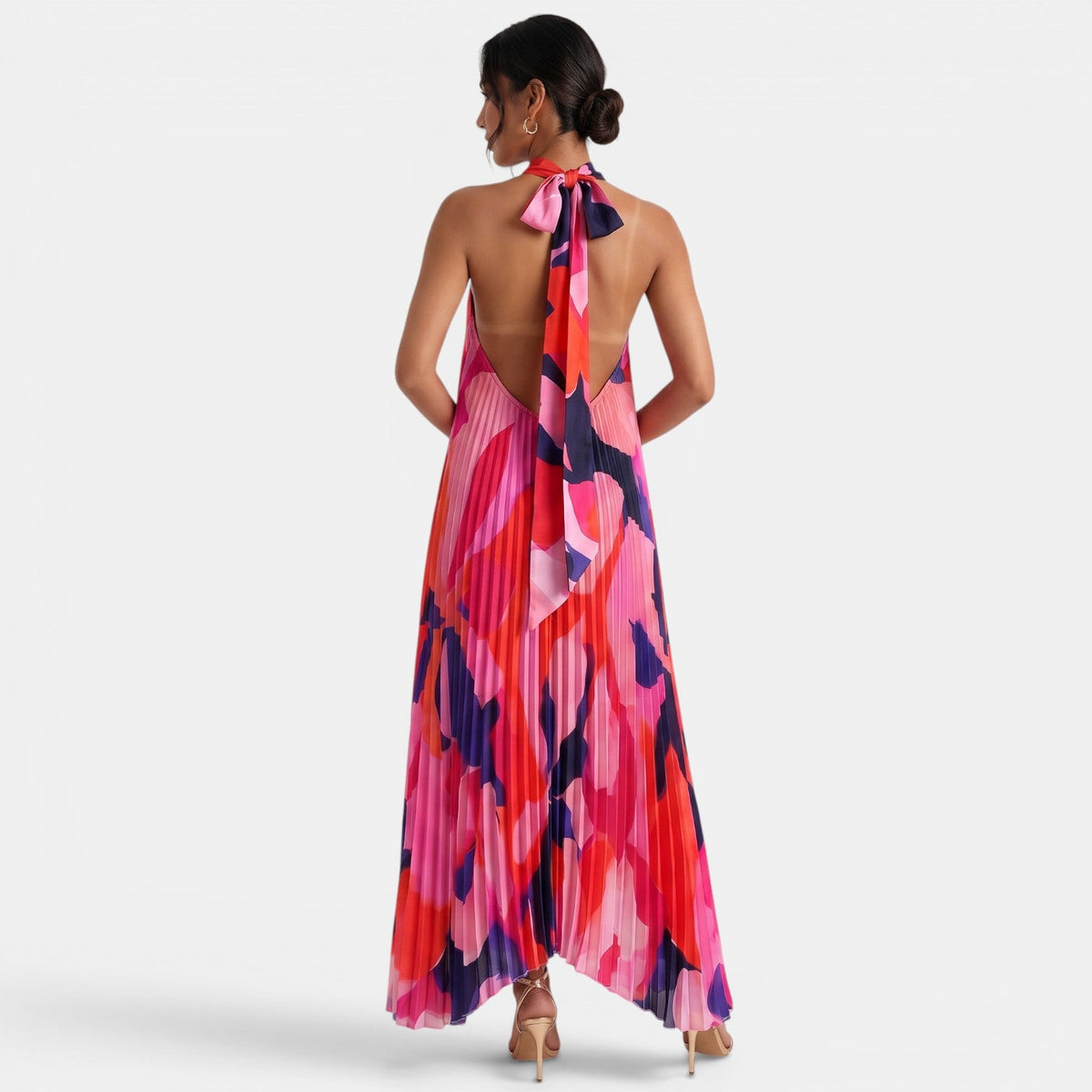 Vestido Largo Floral Halter Verano