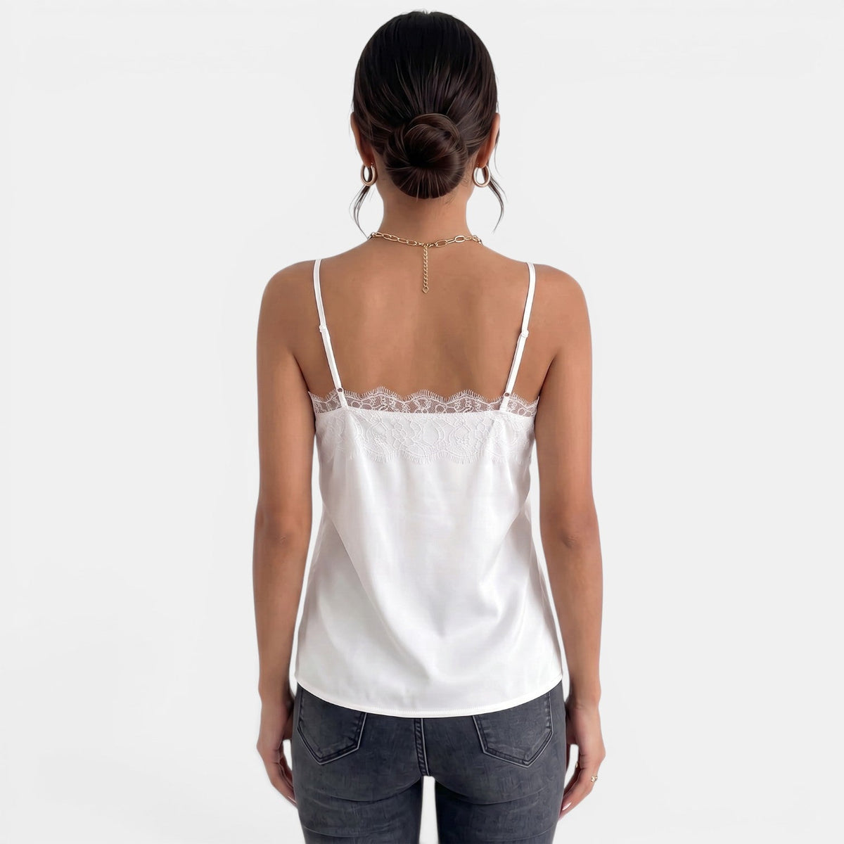 Camiseta Tirantes Mujer Encaje Cuello V