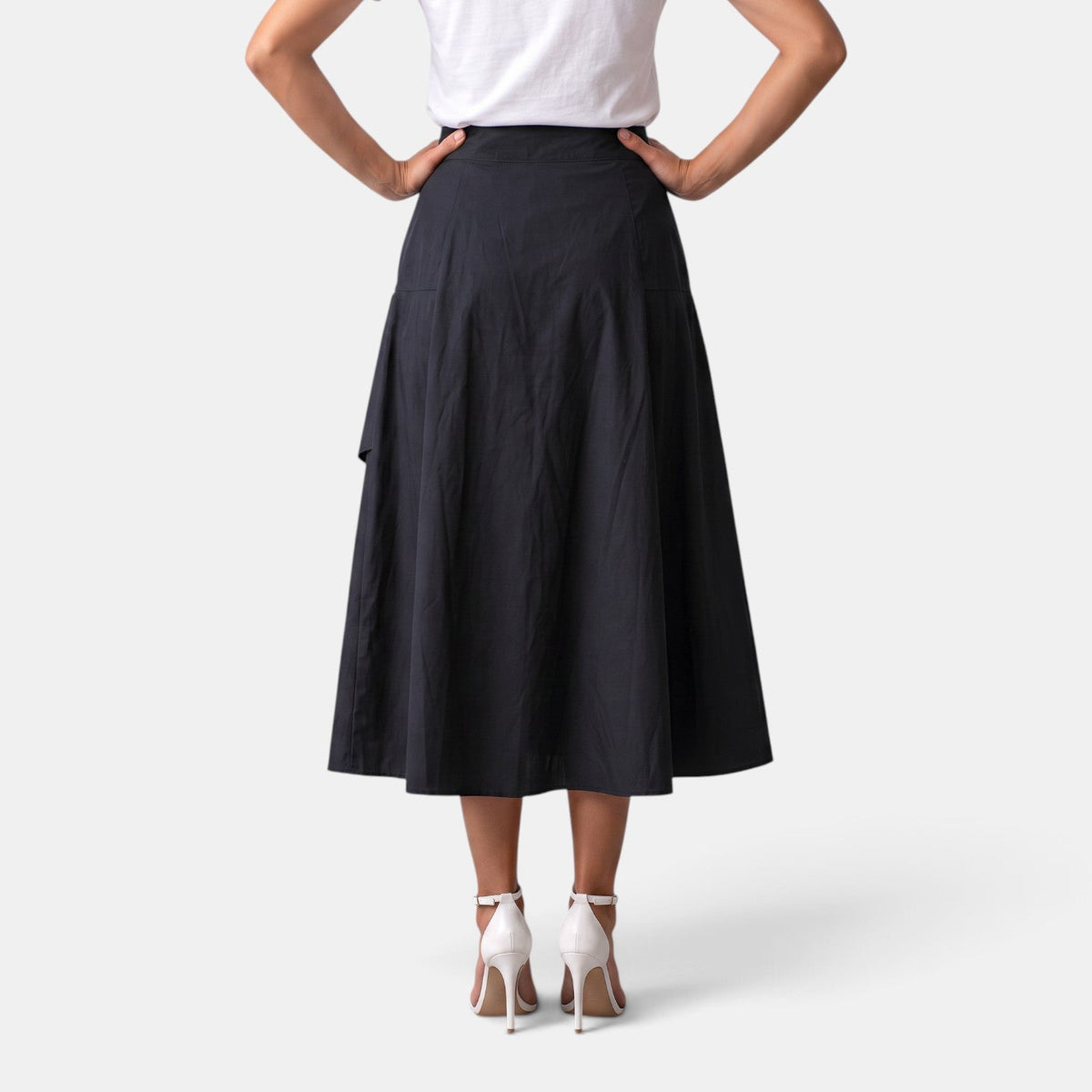 Falda Midi Mujer Cintura Alta