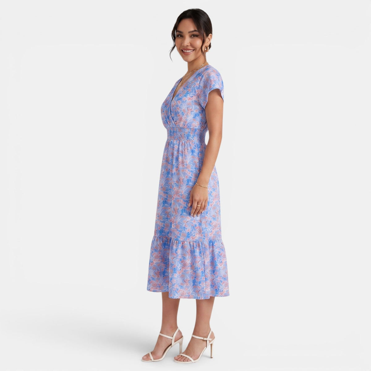 Vestido Midi Floral Mujer Verano