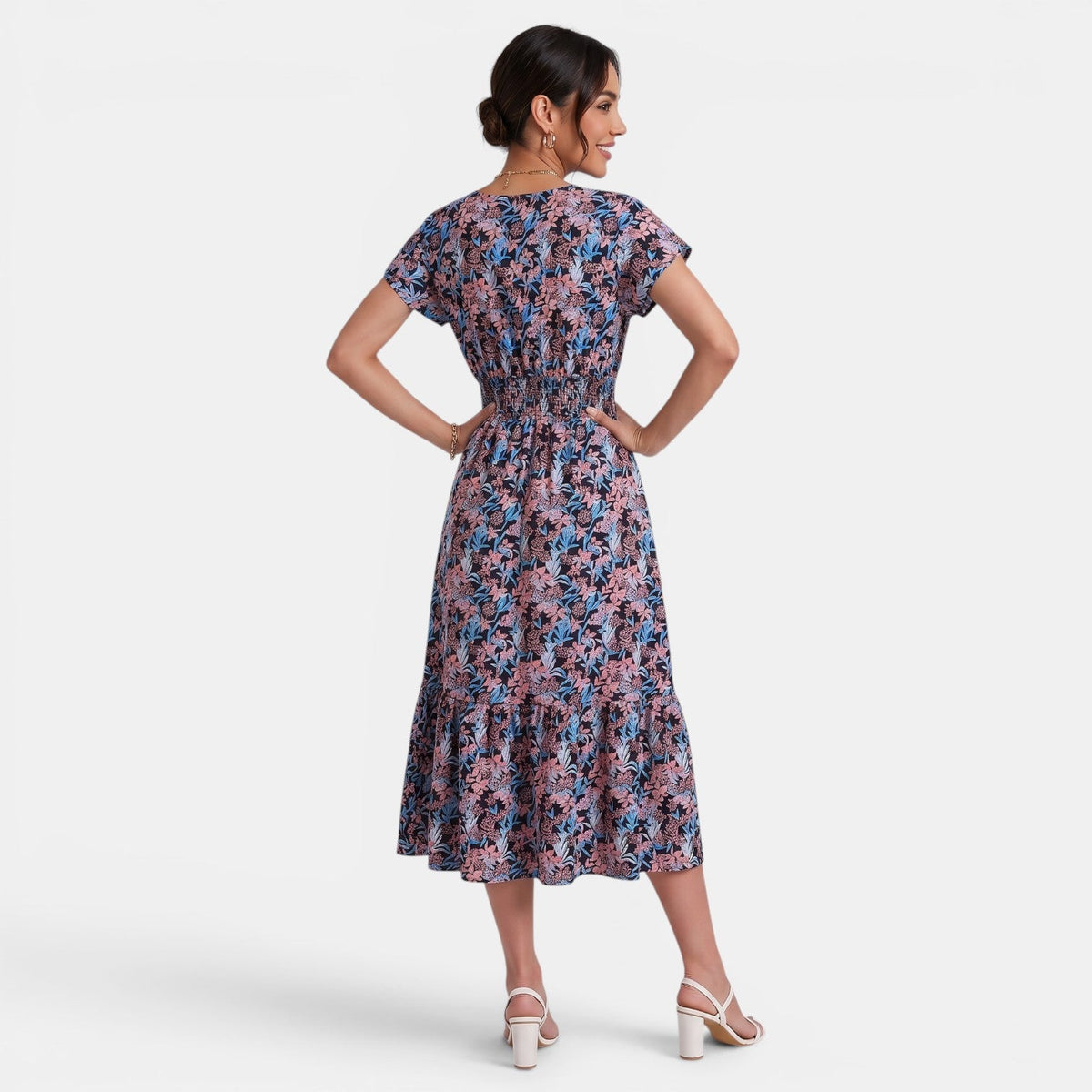 Vestido Midi Floral Mujer Verano