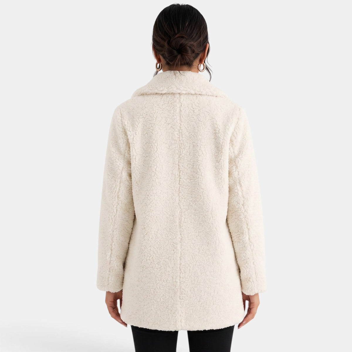 Abrigo Teddy Blanco Mujer