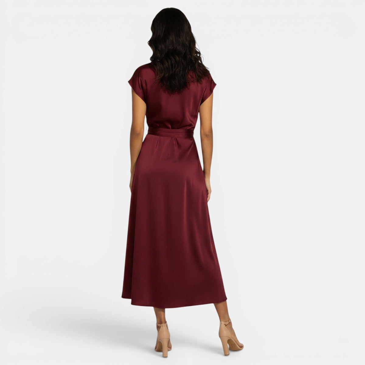 Vestido Midi Elegante de Seda para Mujer