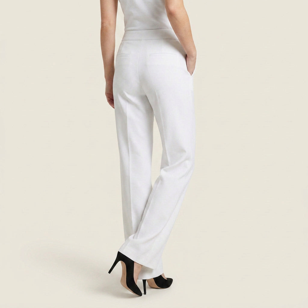 Pantalón Recto de Talle Alto con Pinza Central para Mujer