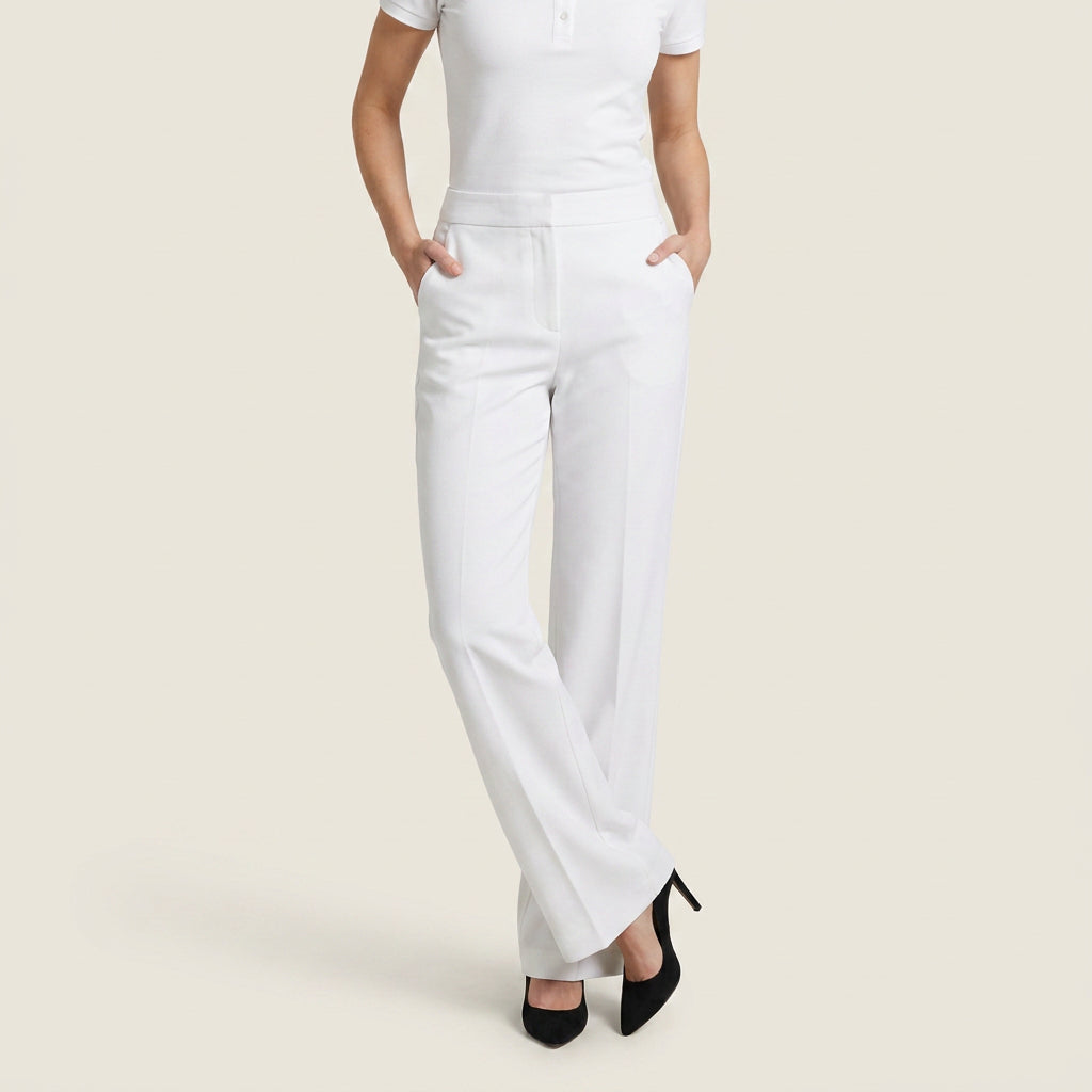 Pantalón Recto de Talle Alto con Pinza Central para Mujer