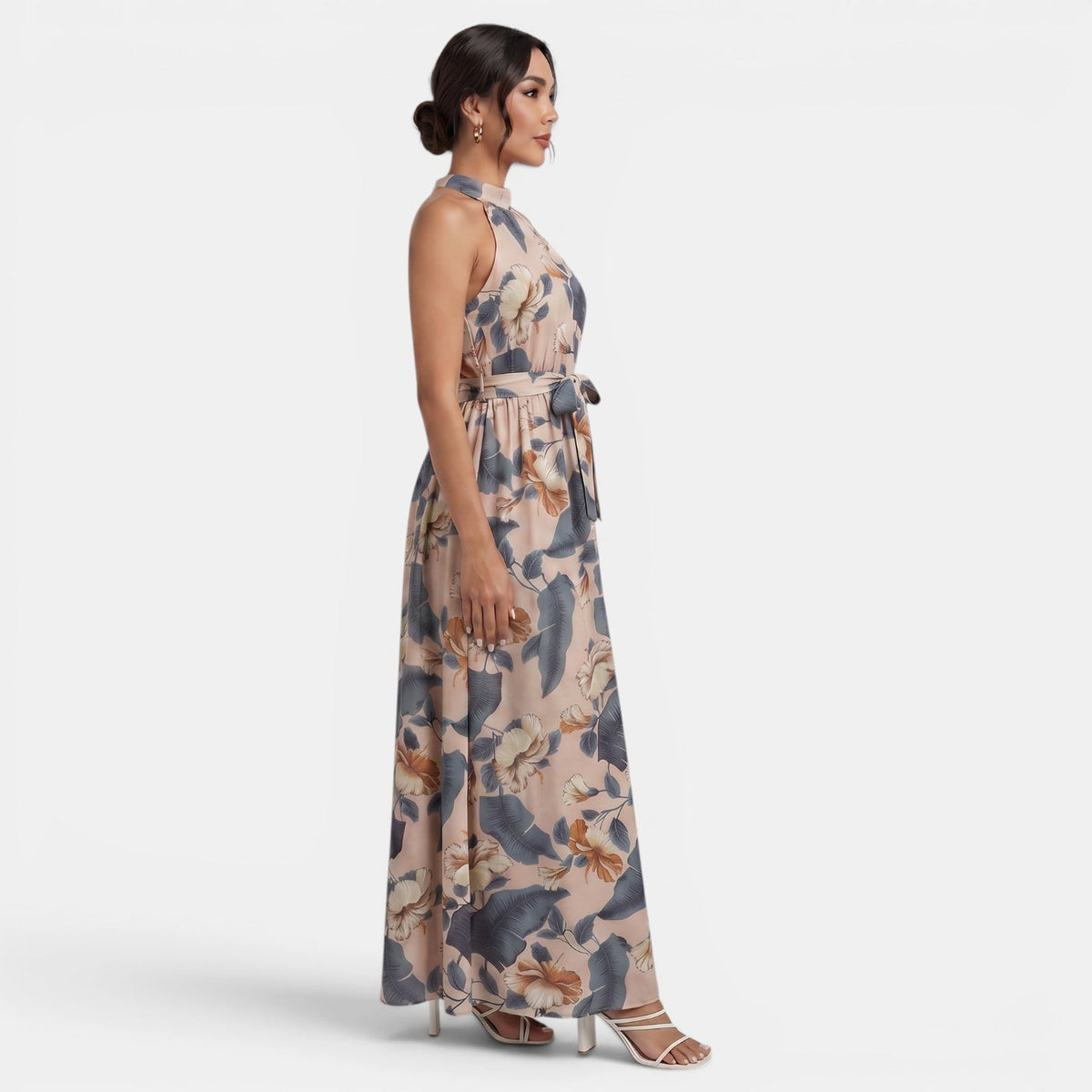 Vestido Boho Largo de Cintura Alta